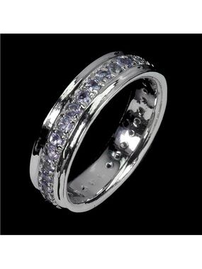 Genuine Blue Tanzanite 1CT eternity band 
Channel-Set 925 Sterling Silver Sz 6.5